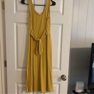 Eyeshadow Yellow Striped Midi Dress